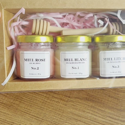 Coffret Découverte – 3 miels artisanaux de 50 g